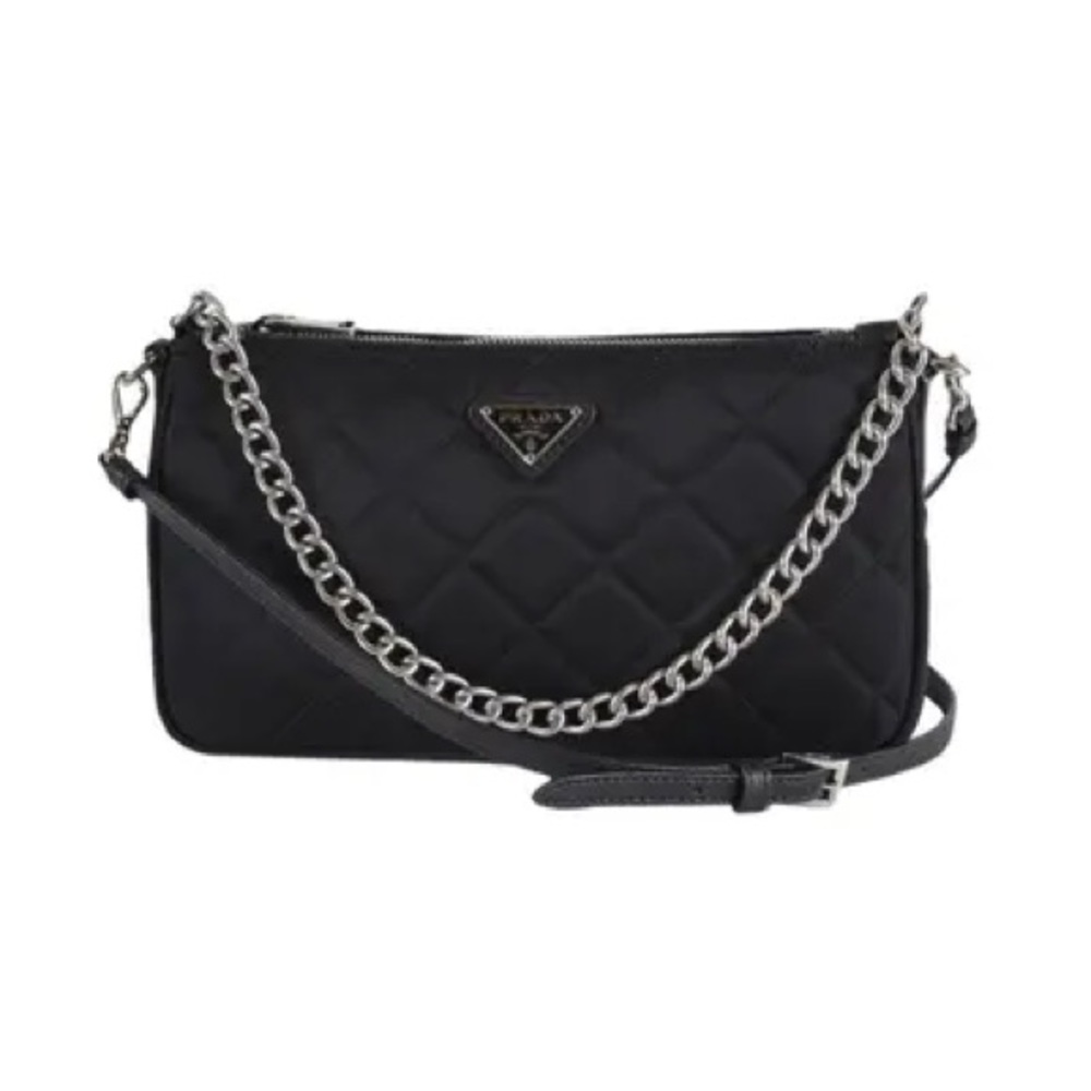 NWT PRADA TOPSTITCHED NYLON SHOULDER BAG - Picture 2 of 2